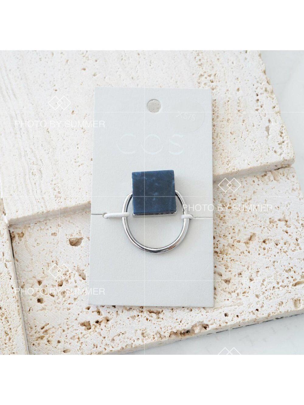 COS Semi precious Stone Ring in Silver Size XS/S